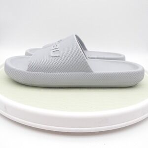 Fubu Plush Comfort Mens US 13 Slide Sandals Light Gray Slip On Open Toe Casual